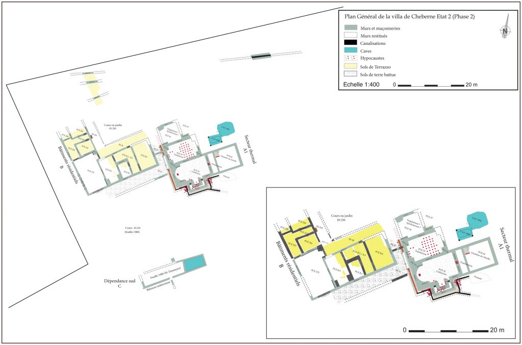 Fig. 3 - Plan Général de la villa de Cheberne Etat 2 (Phase 2)