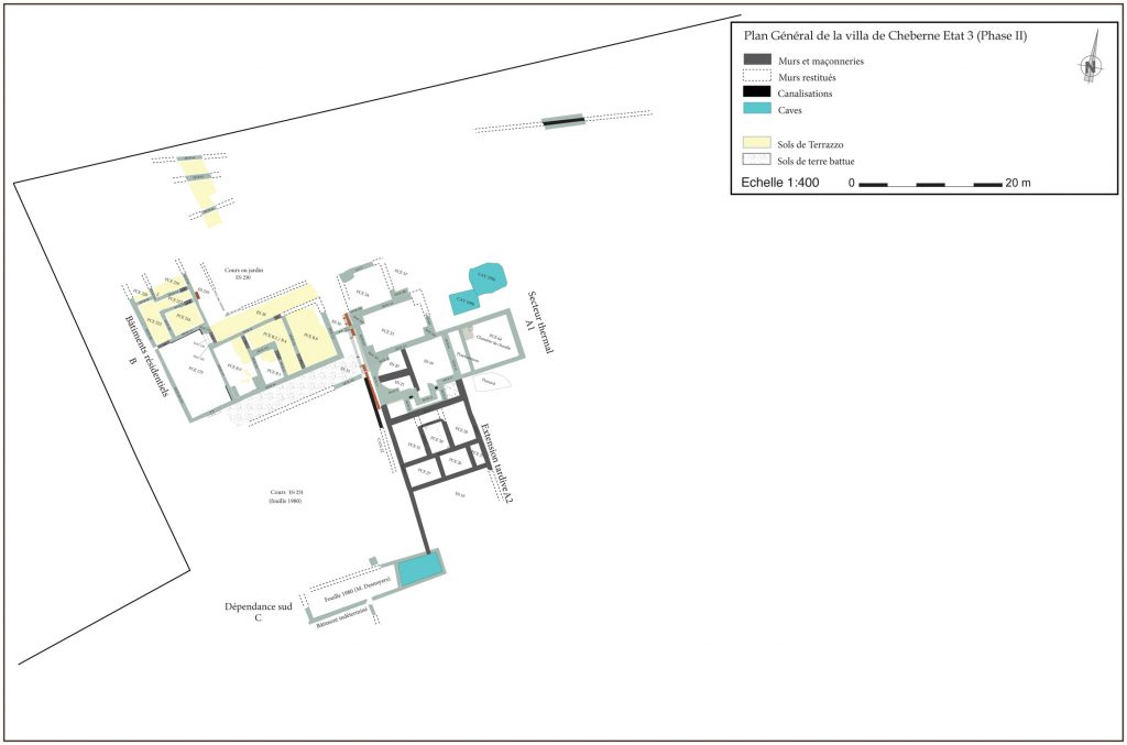 Fig. 4 - Plan Général de la villa de Cheberne Etat 3 (Phase 2)