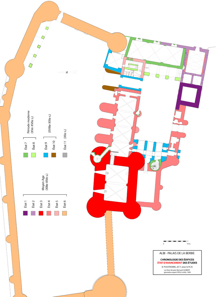 Fig. 5 - Plan général phasé du Palais de La Berbie