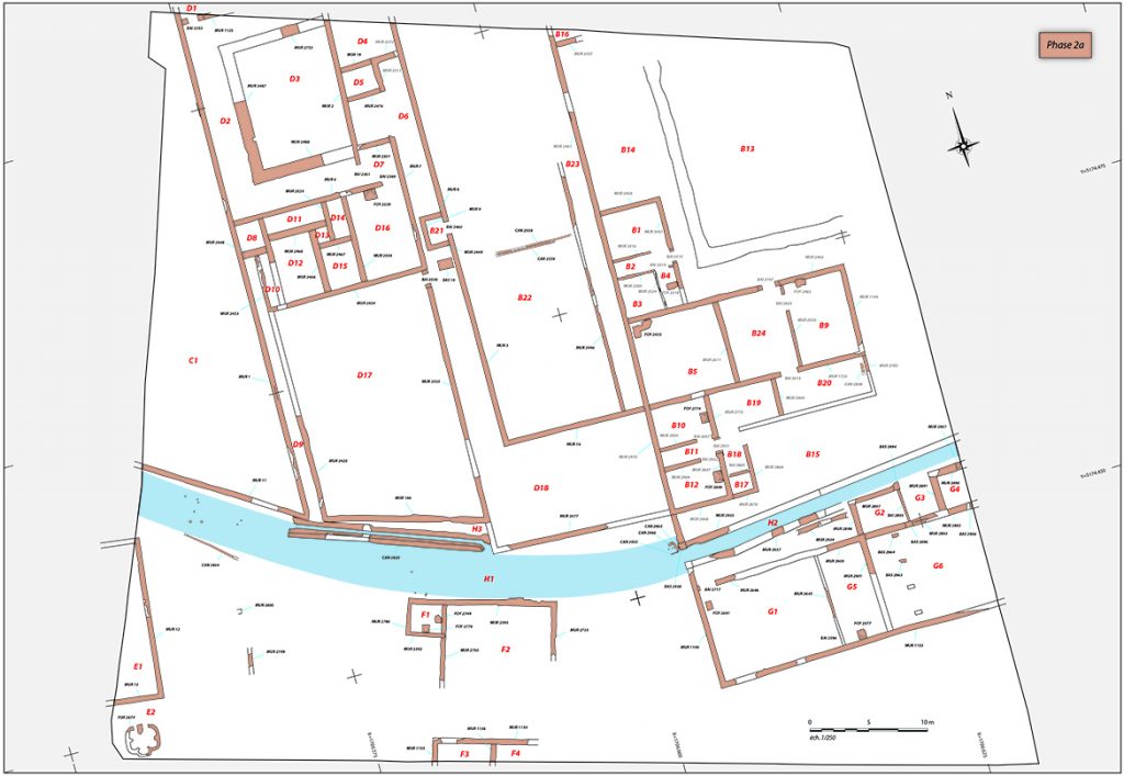 Fig. 2 - Plan du site à la fin du IIe siècle et jusqu’au milieu du IIIe siècle