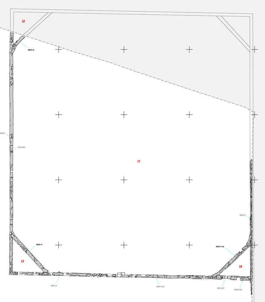 Fig. 3 - Plan du bâtiment de la parcelle B au IVe siècle