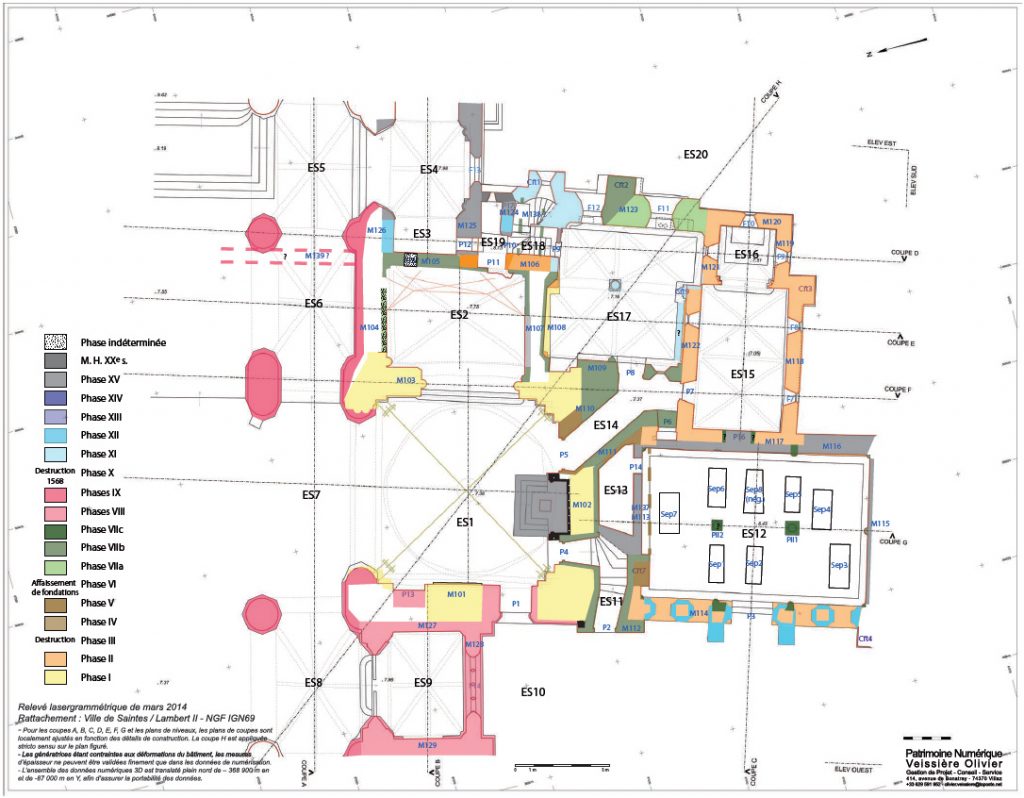 Fig. 1 - Plan phasé de la cathédrale