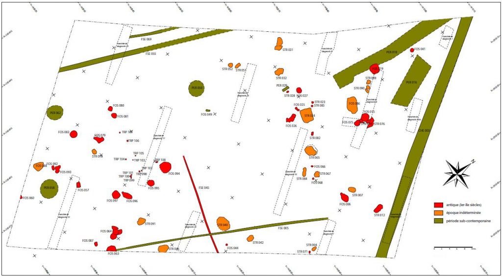 Fig. 1 - Plan phasé des vestiges