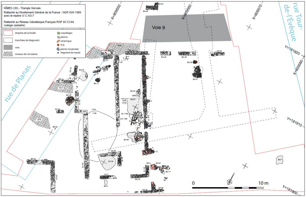 Fig. 1 - Plan des vestiges antiques